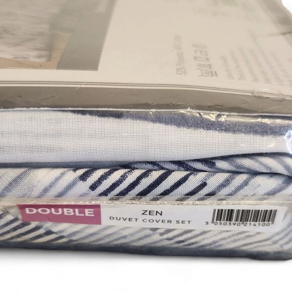 Dunelm Double Duvet Cover Set Zen Botanical Print, 79"x79" Polycotton Reversible - Picture 4 of 6